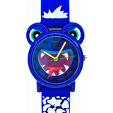 Reloj Para Niño Wop Watch Infantil Dinosaurio Azul W9058