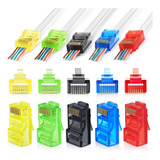 Conectores De Paso Ems Rj45 Cat6, Colores Surtidos - Paquete