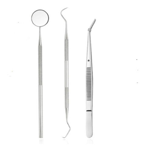 Set Herramientas Para Higiene Dental Espejo Pinza Y Sonda