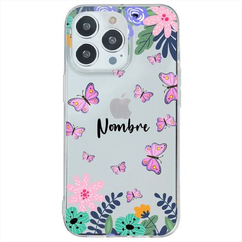 Funda Para Apple iPhone Mariposas Personalizada Con Nombre