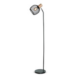 Lámpara De Pie Osaka Metal Y Madera Apto Led