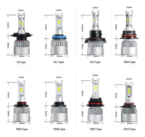  Kit Focos Led   H4 H13 9007 9004 H1 H3 H7 H11 9005 9006 