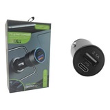 Cargador Auto Doble Usb Typec 12v-24v Carga Rápida 3.0 Negro