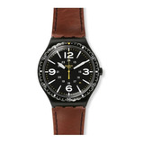 Reloj Swatch Special Unit Ywb402c Hombre Acero Cuero Marron