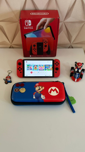 Nintendo Switch Red Mario Oled Desbloqueado