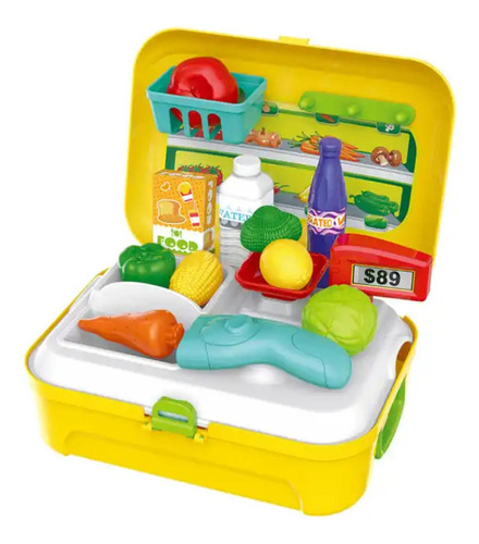 Set Maleta Maletin Infantil Cocina Amarilla Niños Juegos