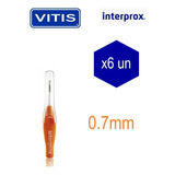 Cepillo Interprox Recto Súper Micro 0.7mm Pack X6 Unidades