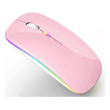 Mouse Inalámbrico Peibo Bluetooth Usb , C/ Luz Led , Rosa