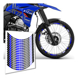 Friso Adesivo Refletivo Roda Moto Xtz Lander 250 Azul Yamaha