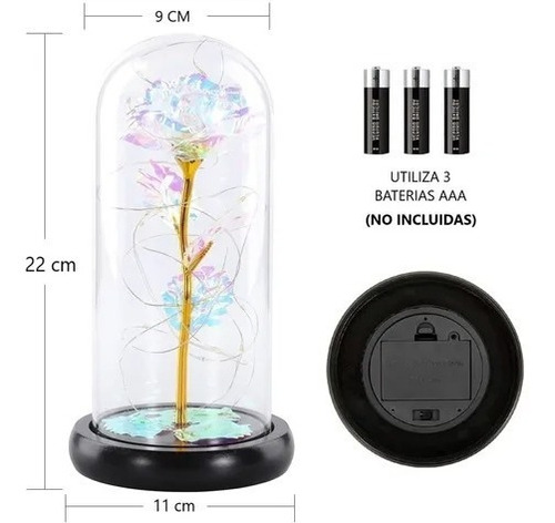 Rosa Eterna Rosa Artificial Encapsulada Con Luces Led Música