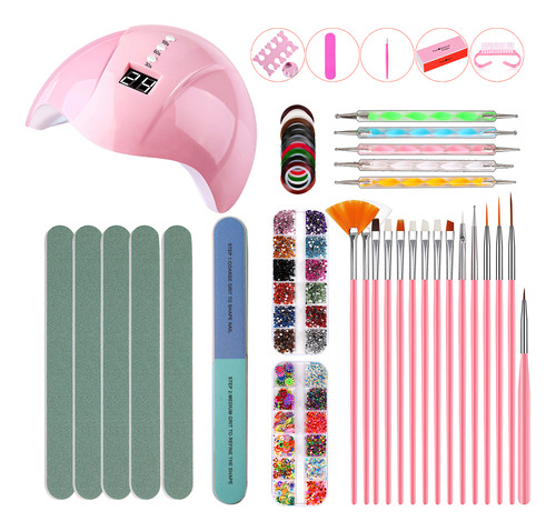 Kit De Uñas Para Uñas, 15 Piezas, Kit De Arte, 36 W, 5 Unida