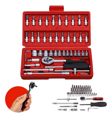 Kit Chave Combinada 46 Peças Profissional Ds Combinada