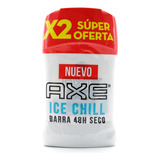 2 Desodorantes Axe Barra Ice Chill 50 Gr C/u