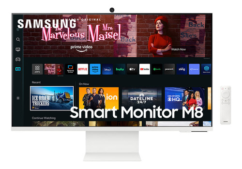 Samsung Smart Monitor M8 32  4k, Tela Plana, 60hz, 4ms, Hdmi, Usb-c, Smart Hub, Gaming Hub, Airplay