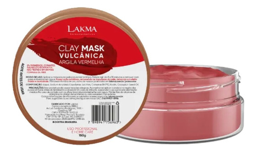 Máscara Argila Vermelha Vulcânica Clay Mask 150g Lakma