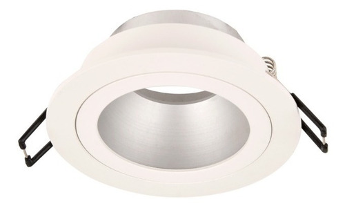 Artefacto Embutir Redondo Fijo Antideslumbrante Aluminio Led Color Blanco-cromo