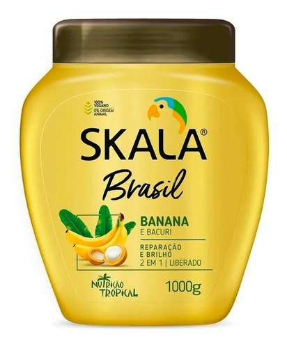 Skala Banana Máscara Vegana Crema Peinar Cabello Brillo 1kg