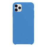 Capa Capinha Silicone Veludo Compatível C/ iPhone 11 Pró Max Cor Royal Azul