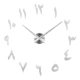 Diy Gran Reloj De Pared De Lujo 3d Espejo Superficie Argén