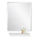Espejo Biselado Repisa Baño Rectangular Estante 50x60 Borde