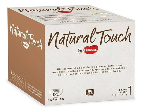 Pañales Desechables Bebé Natural Touch By Huggies 120 Pz