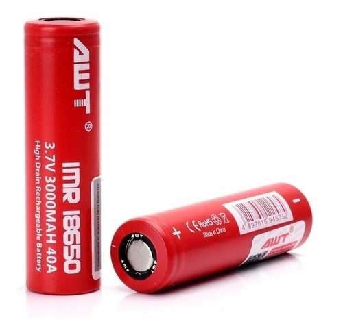 Baterías Recargable  Pack 2u. 18650 A W T/ 3.7v - 3.000 Mah 