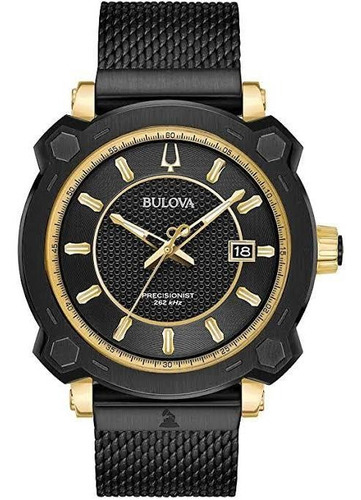 Relógio Bulova Precisionist 98b303 Orig Gold Black Ed. Lmtda
