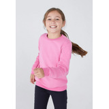 Blusa Moletom Infantil Peluciado Inverno Rosa Liso Hering Ki