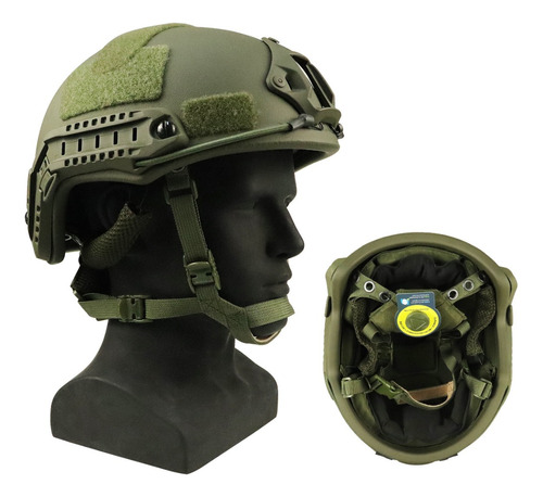 Casco Uhmwpe Militar Balístico Fast Wendy Nivel Iii-a Verde