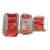 Set 3 Refractarios Vidrio Pyrex 4.7l, 3l, 2.5l Hornear