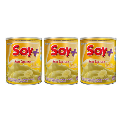 Suprasoy Soy + Banana Sem Lactose 3x300g - Supra Soy | Frete grátis
