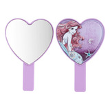 La Sirenita Espejo Forma Corazon Con Brillantina 12cm Miniso