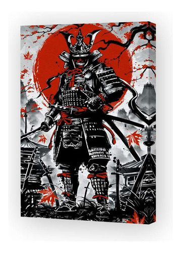 Cuadro 50x75cm Samurai Diseño Dibujo Japon Espada Tanto