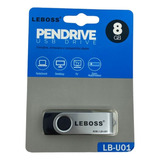 Pen Drive Leboss 8 Gb Usb Portátil+proteção Metálica Lb-u01