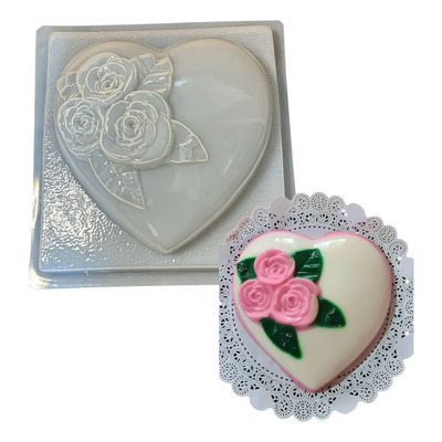 Molde Para Gelatina Grande En Forma De Corazón Con Rosas | MercadoLibre