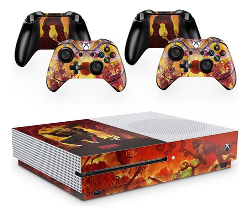 Skin Adesivo Protetor Para X Box One S E Controles Doom B2