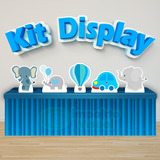 Kit 5 Displays De Mesa Elefantinho Azul Decoração