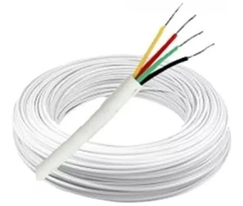 100m Cabo Manga 4 Vias X 26 Awg S/ Blindagem Branco 4x26 