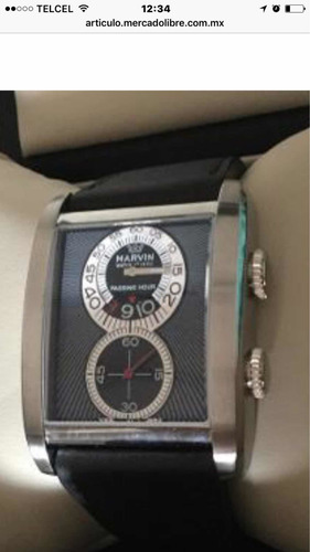 Hermoso Reloj Marvin C1850 Rectangular Fliyng Hour