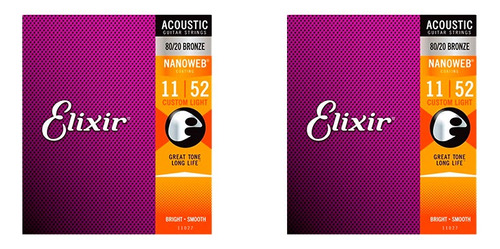 Pack De 2 Cuerdas Para Guitarra Acústica Elixir 11027