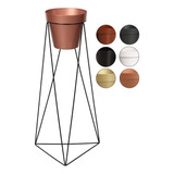 Vaso Suporte Tripé Triangular Com Vaso Planta Chão 60cm Alto