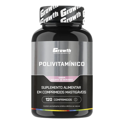 Polivitaminico Mastigável 120un. Growth Supplements - Sabor Morango | MercadoLivre