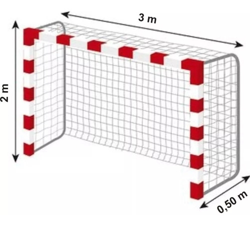 2 Red Arco Handball 3x2.m Cajon 50.cm 10.cm 2,8.mm Reforzada