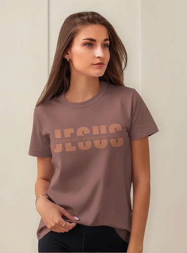 Camiseta T-shirt Feminina Blusa Católica Evangélica Jesus