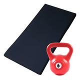  Combo Colchoneta De Gimnasia + Pesa Rusa Kettlebell 6 Kg