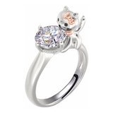 Anillo Gato Plata Fina 925 Regalo Mujer Joyas Gatito Kitty