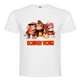 Polera Blanca Algodón 100% Niños Donkey Diddy Dixie Kong