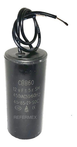 Capacitor 12uf 450v 12 Mircrofaradios Redondo Cable 12mfd