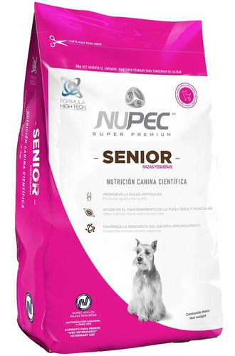 Alimento Nupec Nutrición Científica Para Perro Senior De Raza  Pequeña Sabor Mix En Bolsa De 8kg