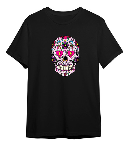 Camiseta Camisa Caveira Mexicana Colorido Dtf Ref1377